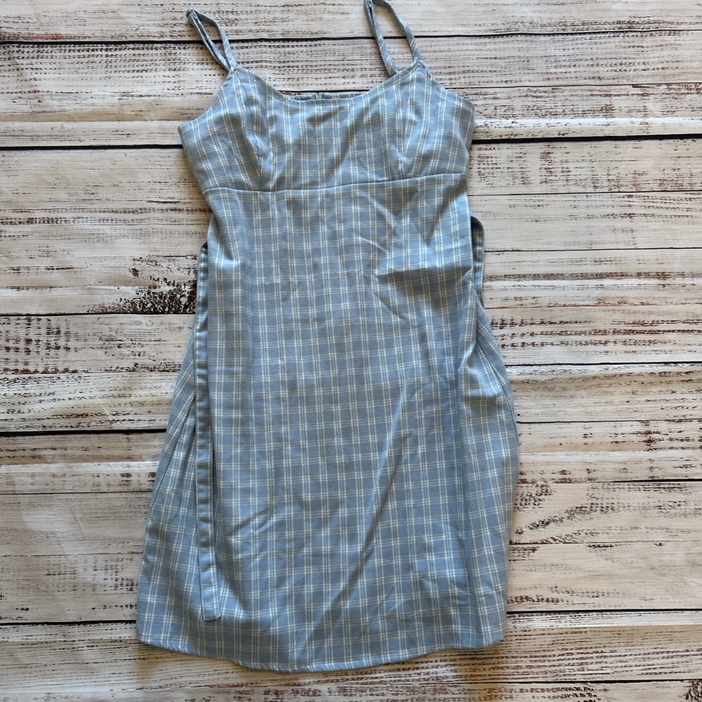 John Galt California Blue Plaid Dress